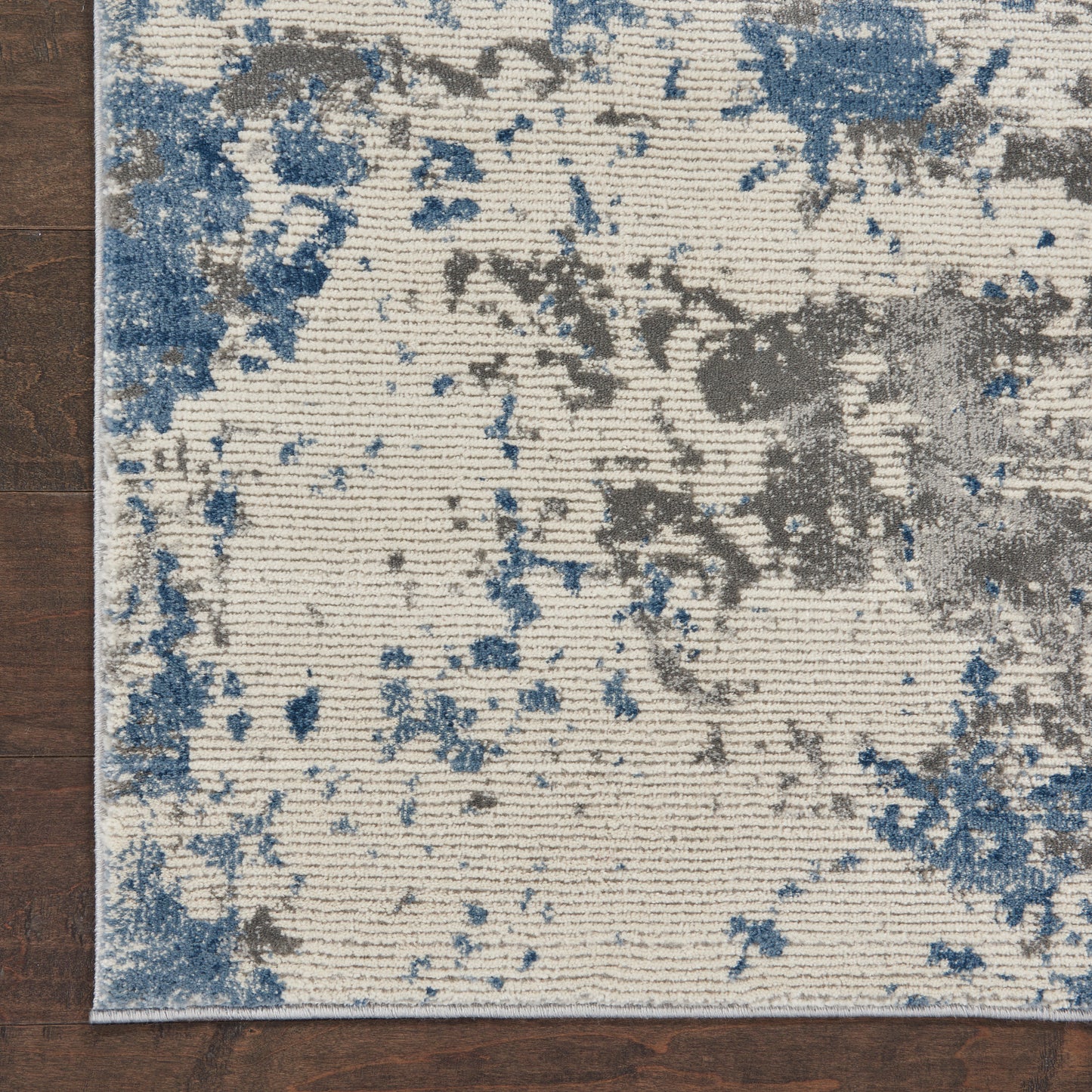 Nourison Rustic Textures 2'2" x 7'6" Grey/Blue Modern Indoor Rug