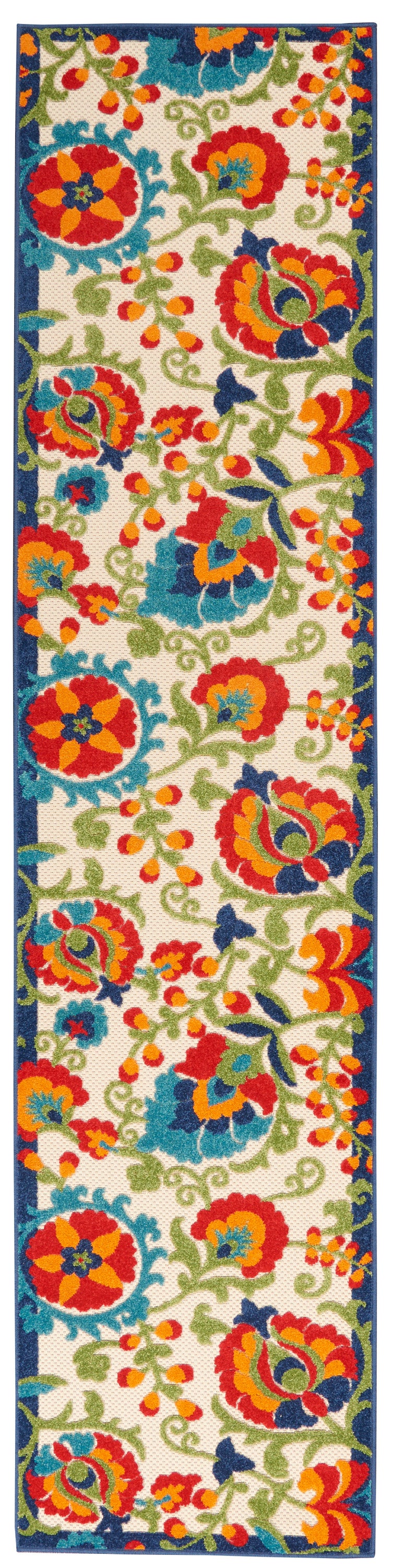 Nourison Aloha 2'3" x 10' Multicolor Farmhouse Rug