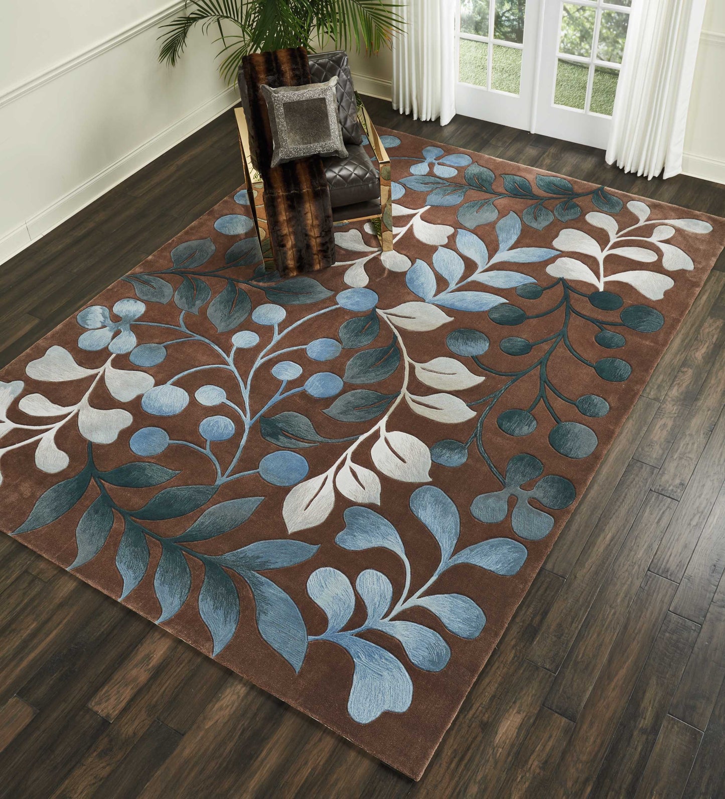 Nourison Contour 9' x 12' Mocha Contemporary Indoor Rug