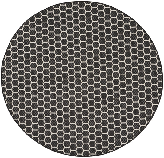 Nourison Twist Reversible 8' x Round Black Modern Rug