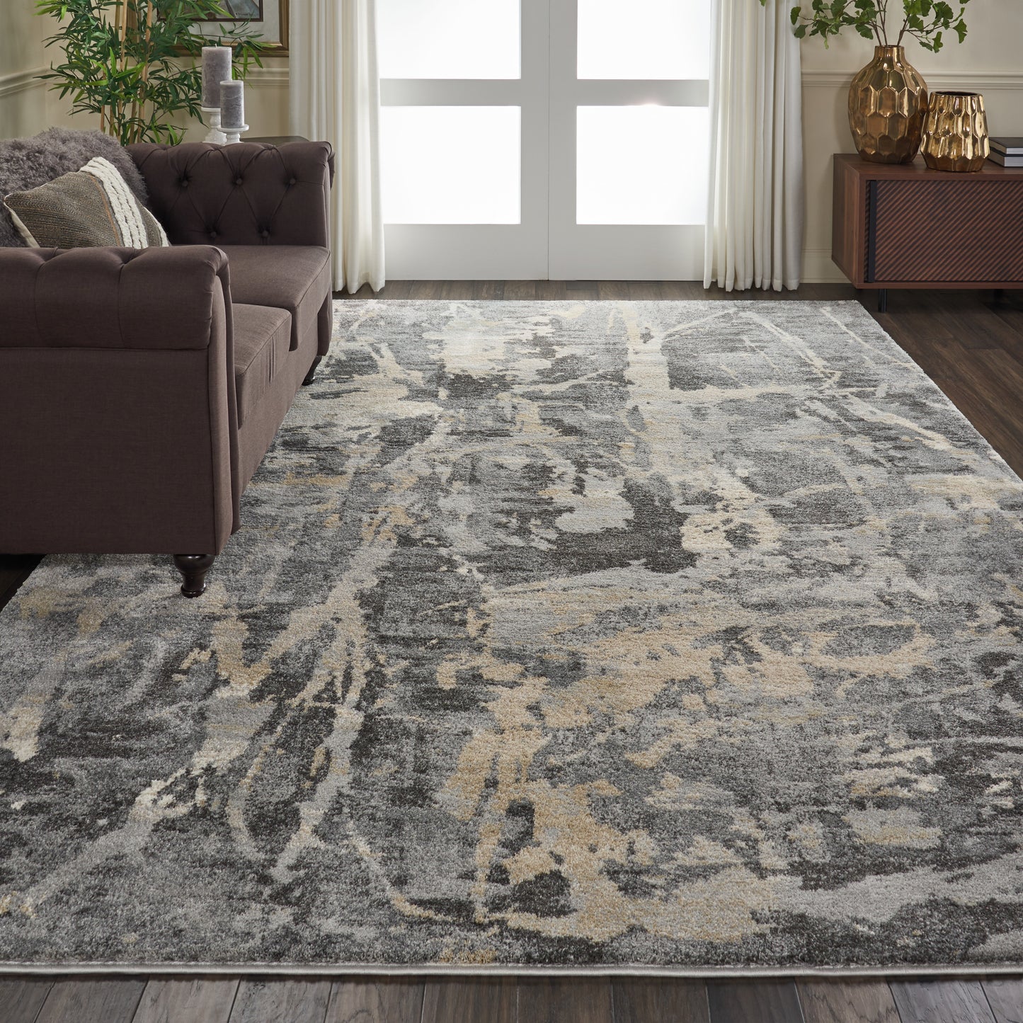 Nourison Fusion 7'10" x 10'6" Grey Modern Indoor Rug