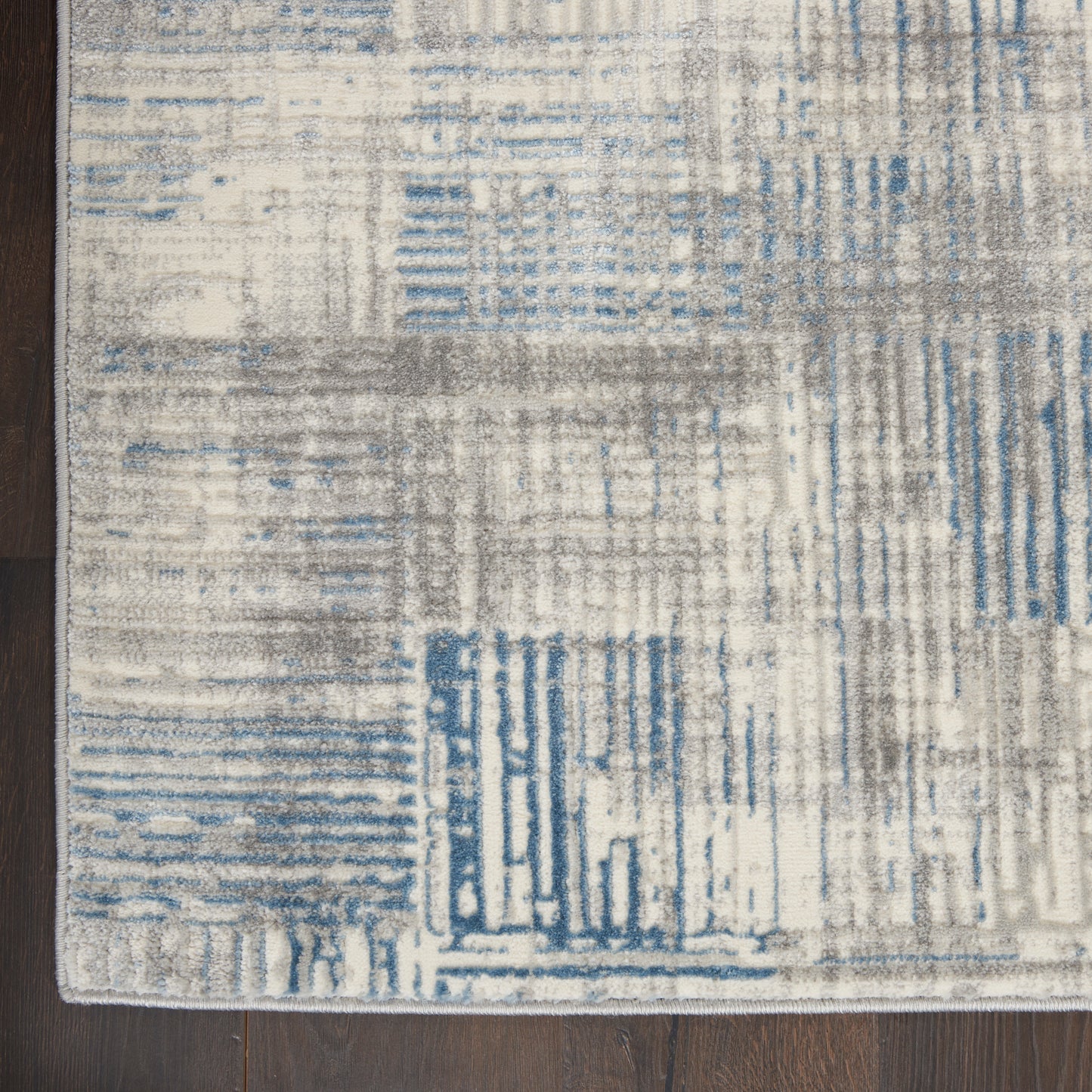 Nourison Solace 8' x 10' Ivory/Grey/Blue Modern Indoor Rug