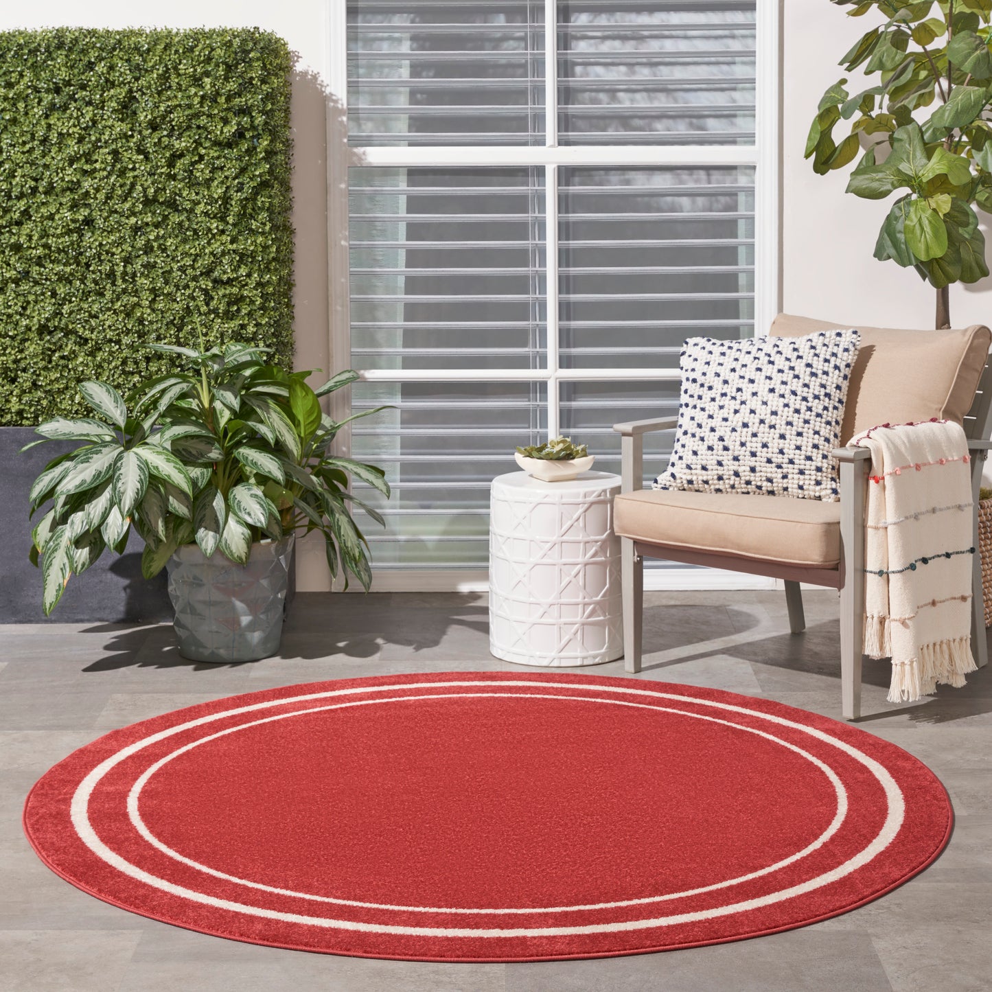 Nourison Nourison Essentials 8' x Round Brick Ivory Contemporary Rug