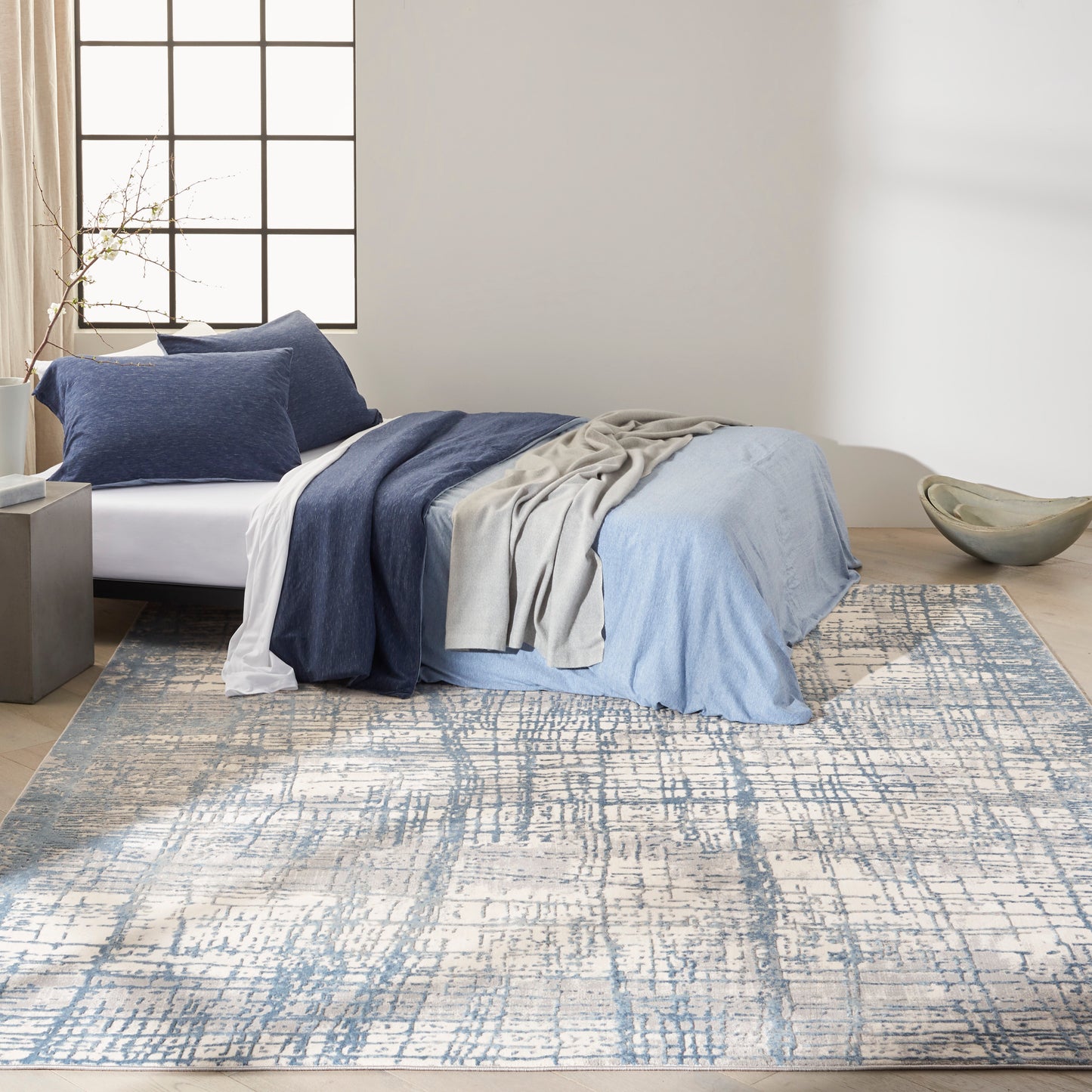 Calvin Klein CK950 Rush 10' x 14' Ivory Blue Modern Indoor Rug