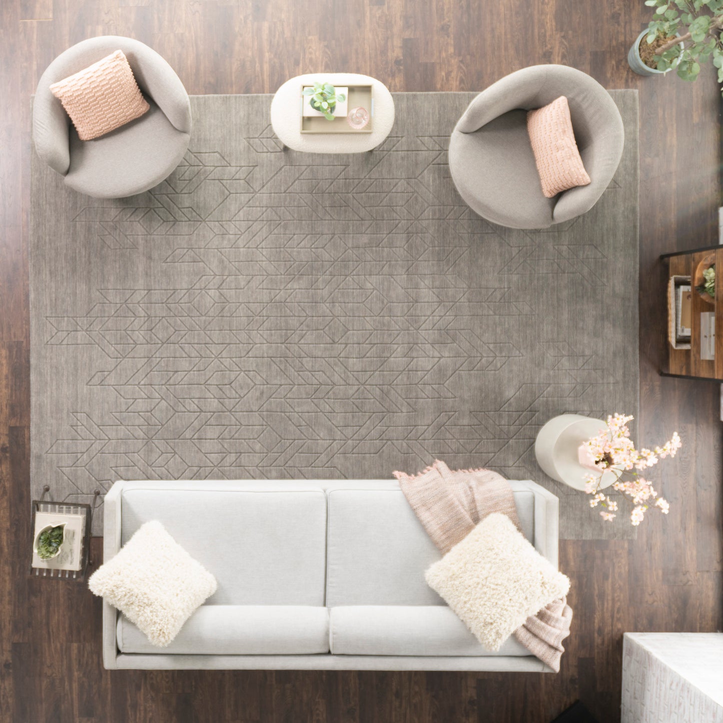 Nourison Alessia 8'6" x 11'6" Grey Modern Indoor Rug