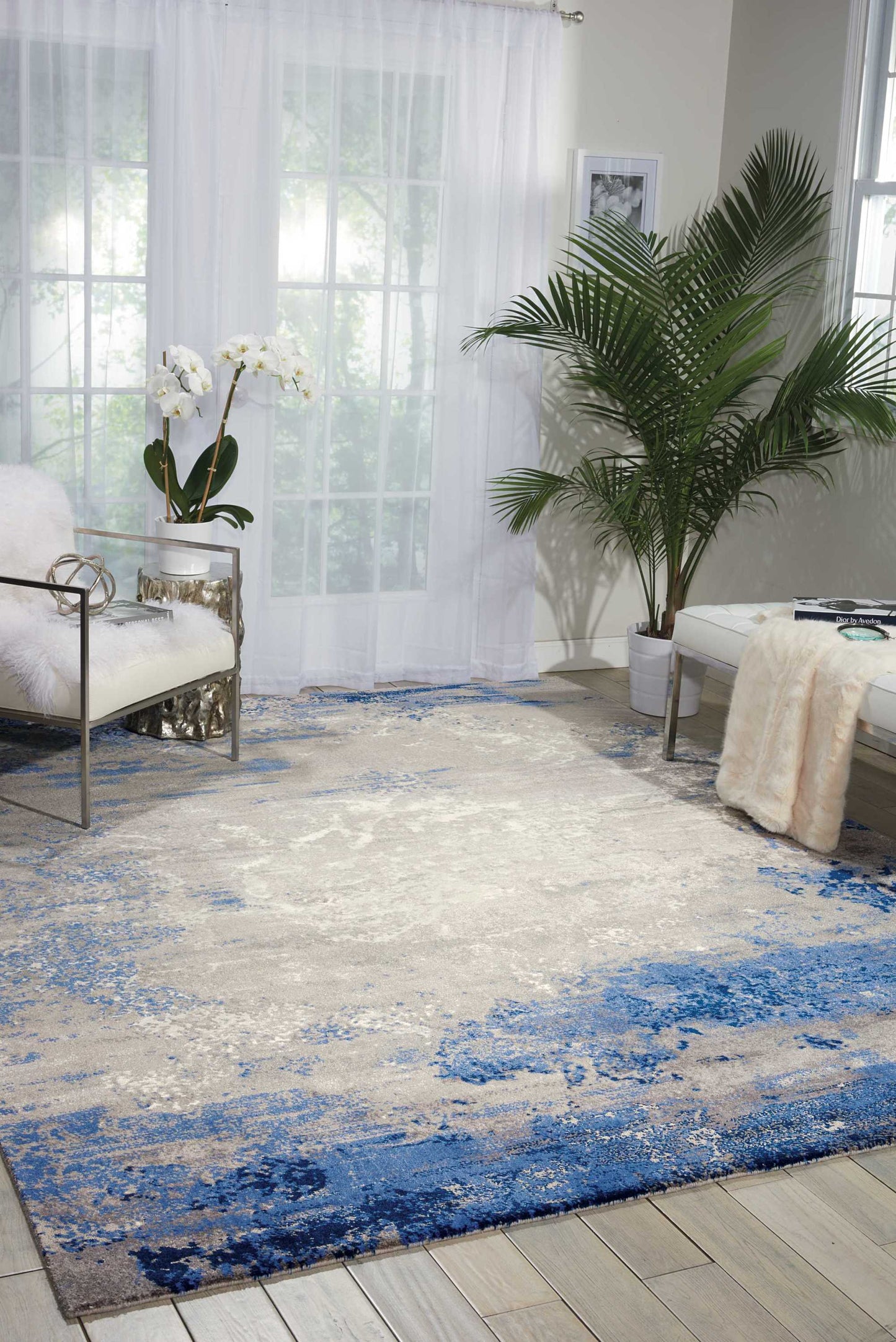 Nourison Twilight 12' x 15' Blue/Grey Modern Indoor Rug