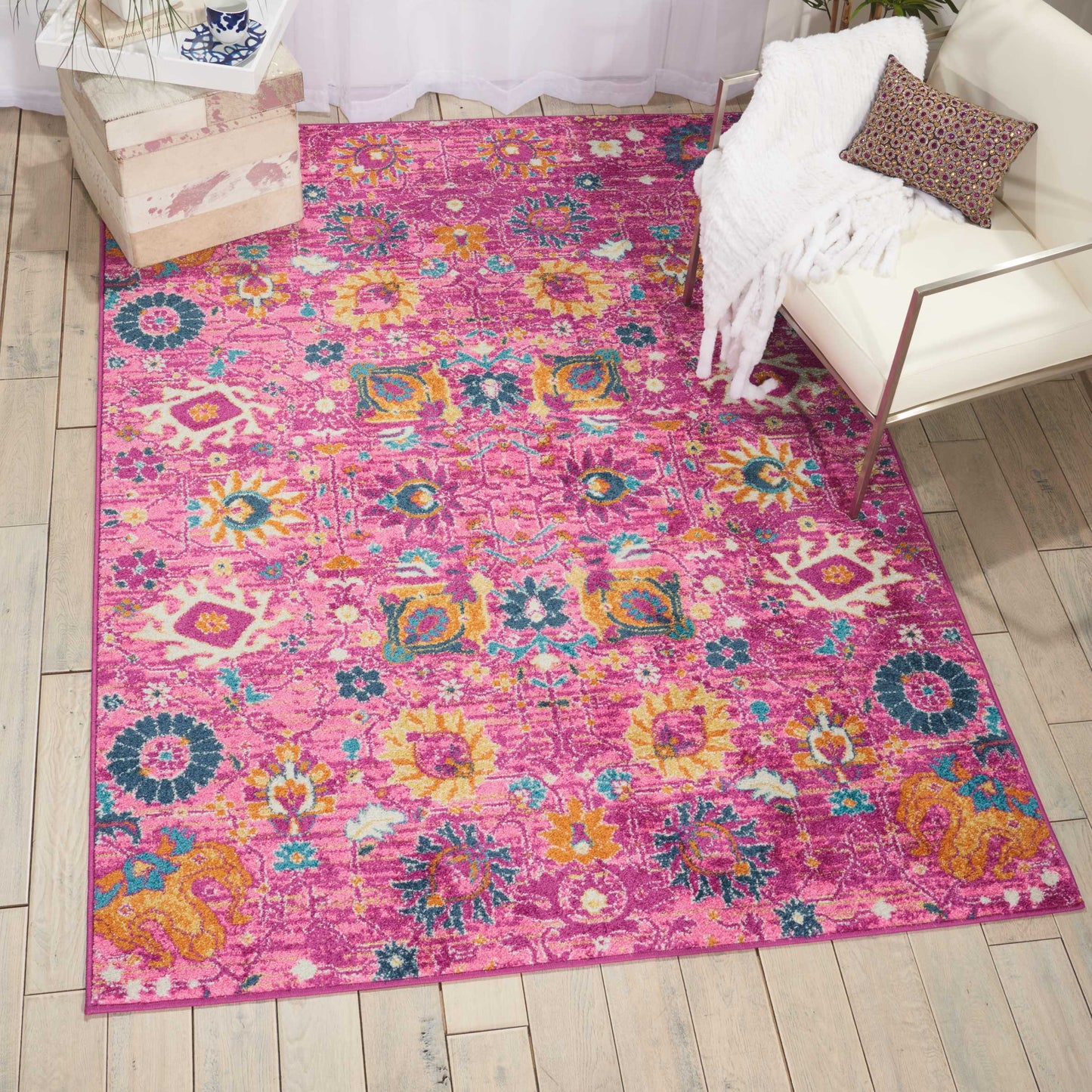 Nourison Passion 6'7" x 9'6" Fuchsia Bohemian Indoor Rug