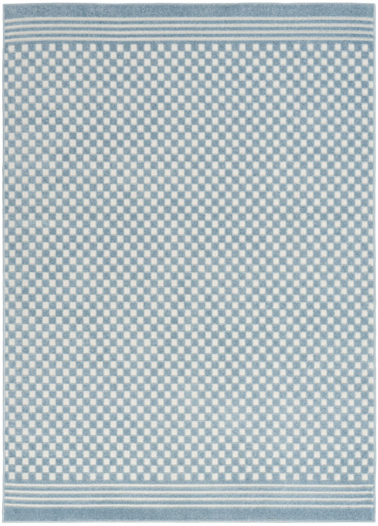 Nourison Care Free 5'3" x 7' Blue Modern Indoor Rug