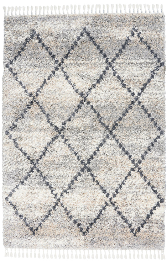 Nourison Oslo Shag 4' x 6' Silver Grey Shag Indoor Rug