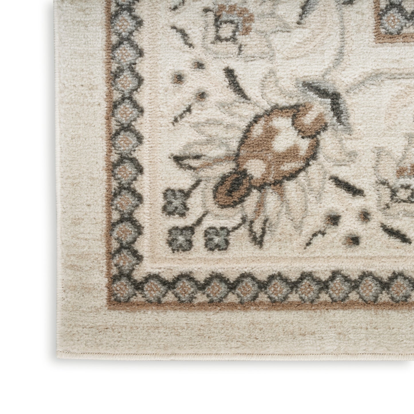 Nourison Serenity Home 2'2" x 7'6" Ivory Mocha Vintage Indoor Rug