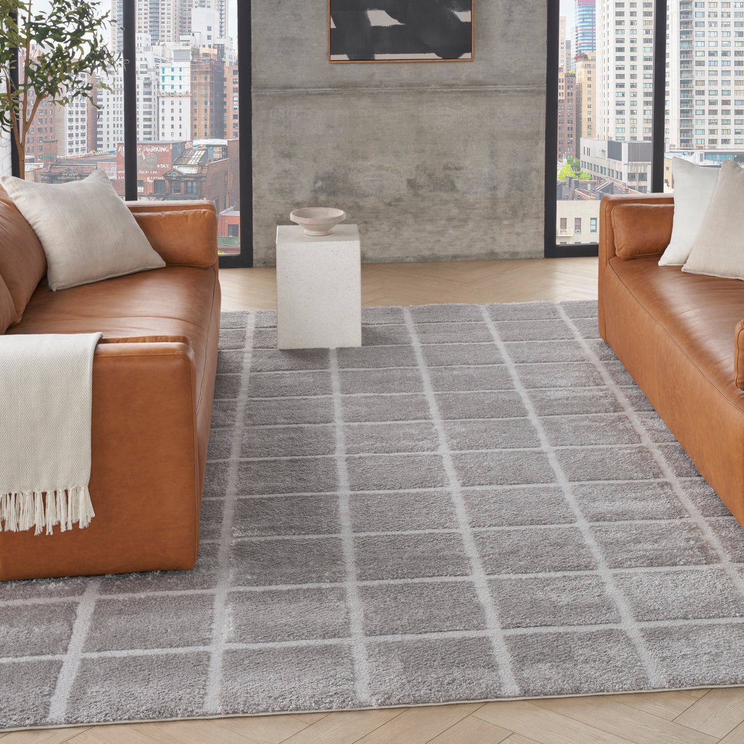 DKNY West End Ave 9' x 12' Grey Modern Indoor Rug