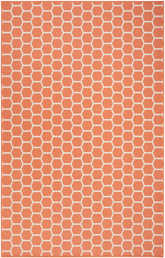 Nourison Twist Reversible 4' x 6' Coral Modern Rug