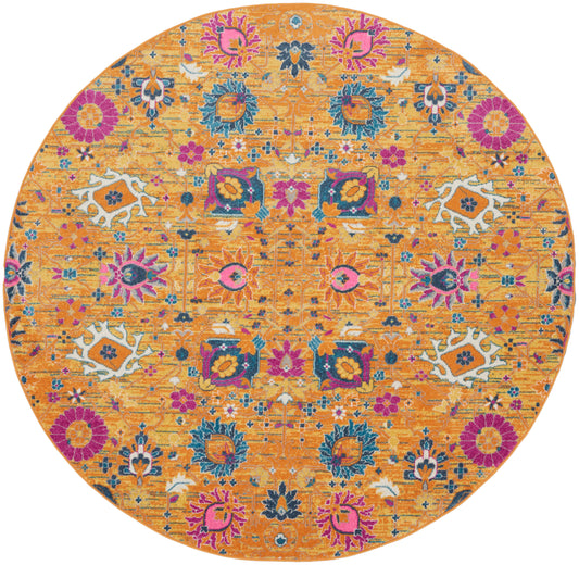 Nourison Passion 8' x Round Sunburst Bohemian Indoor Rug