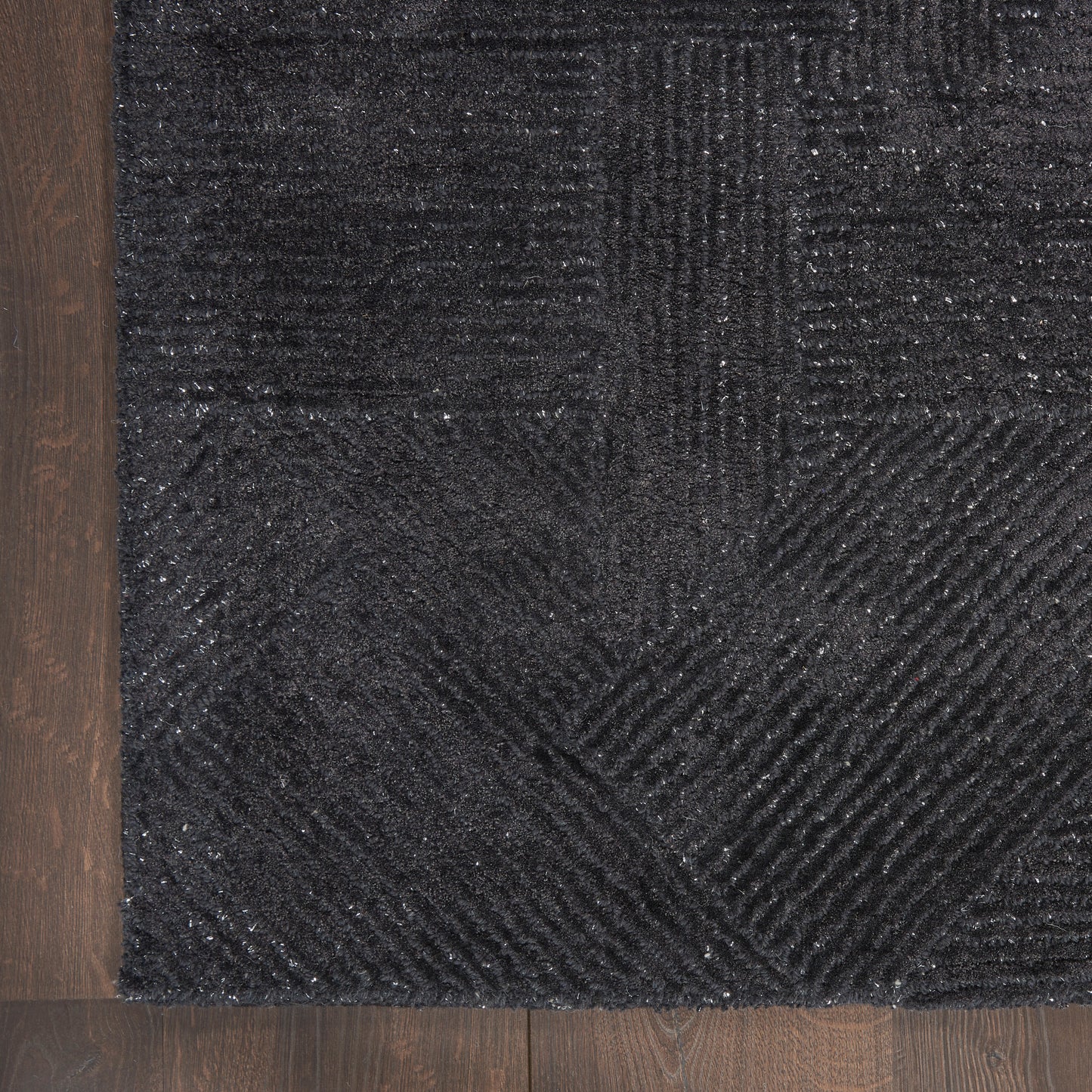 Michael Amini Ma30 Star 4' x 6' Black Modern Indoor Rug