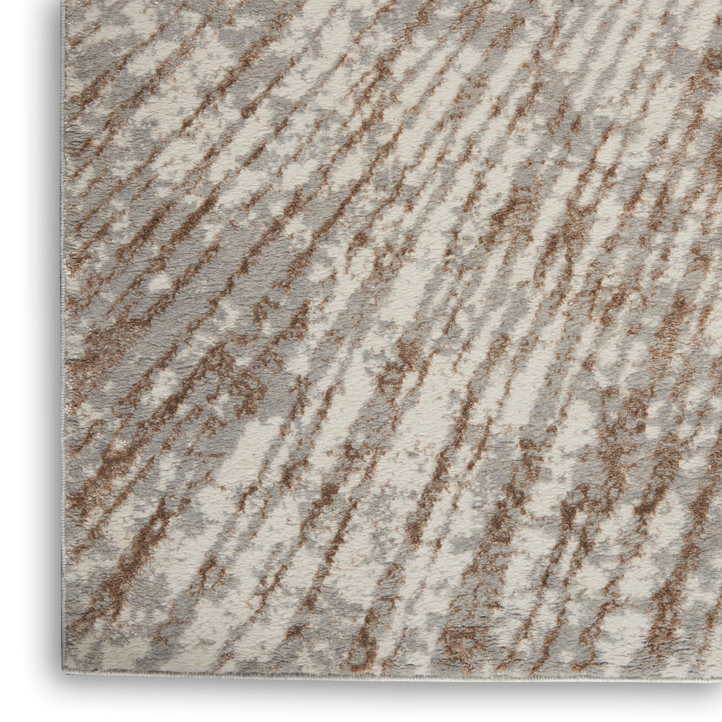 Inspire Me! Home Décor Metallic 5'3" x 7'3" Grey Mocha Glam Indoor Rug