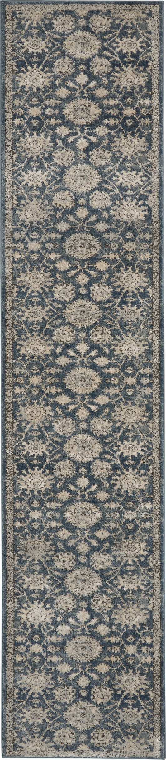 Nourison Quarry 2'2" x 10' Blue Beige Vintage Indoor Rug