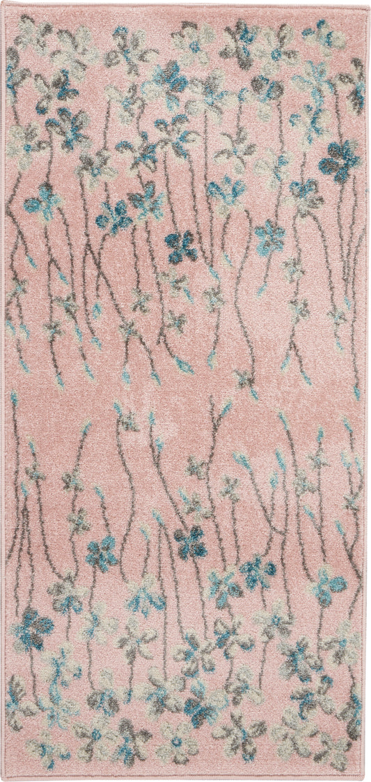 Nourison Tranquil 2' X 4' Pink Contemporary Indoor Rug