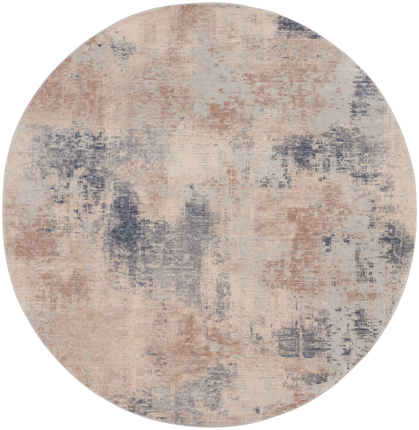 Nourison Rustic Textures 5'3" x Round Beige Grey Modern Indoor Rug