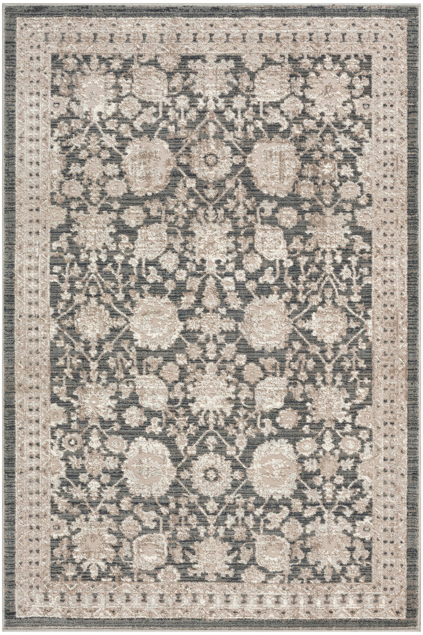 Nourison Eco Cycle 5'3" x 7'3" Charcoal Vintage Indoor Rug