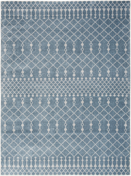 Nourison Astra Machine Washable 12' x 15' Blue Bohemian Indoor Rug