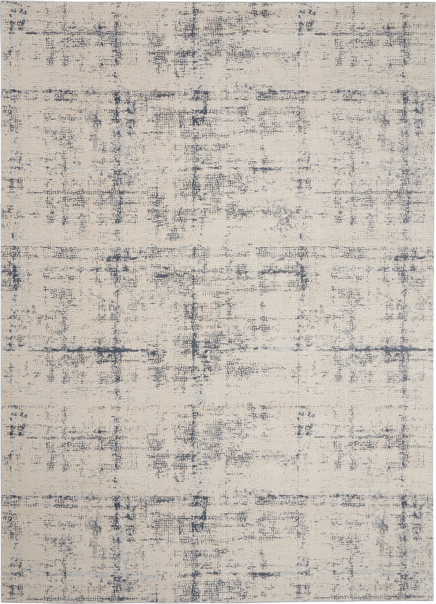 Nourison Rustic Textures 7'10" x 10'6" Ivory/Blue Modern Indoor Rug