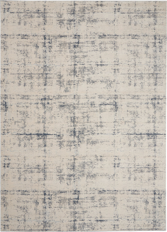 Nourison Rustic Textures 7'10" x 10'6" Ivory/Blue Modern Indoor Rug