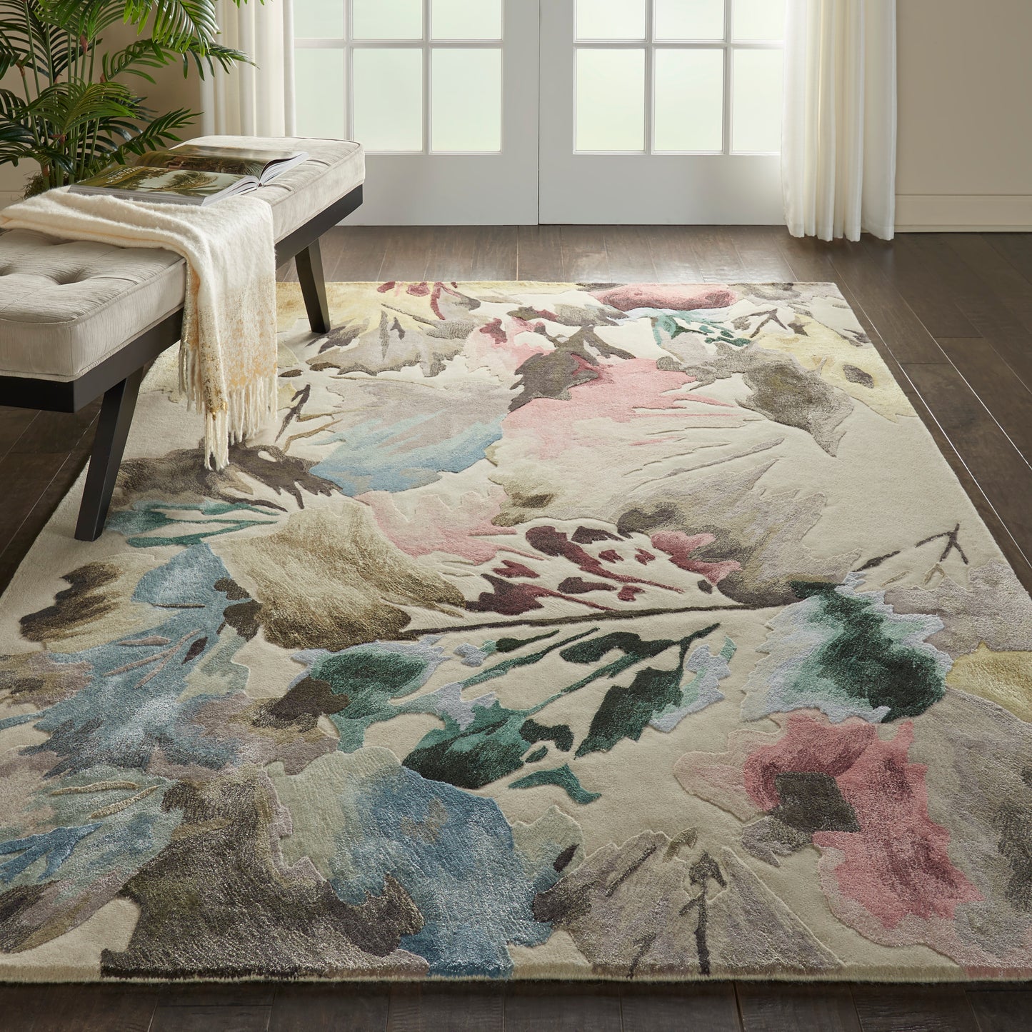 Nourison Prismatic 5'6" x 7'5" Beige Multicolor Contemporary Indoor Rug