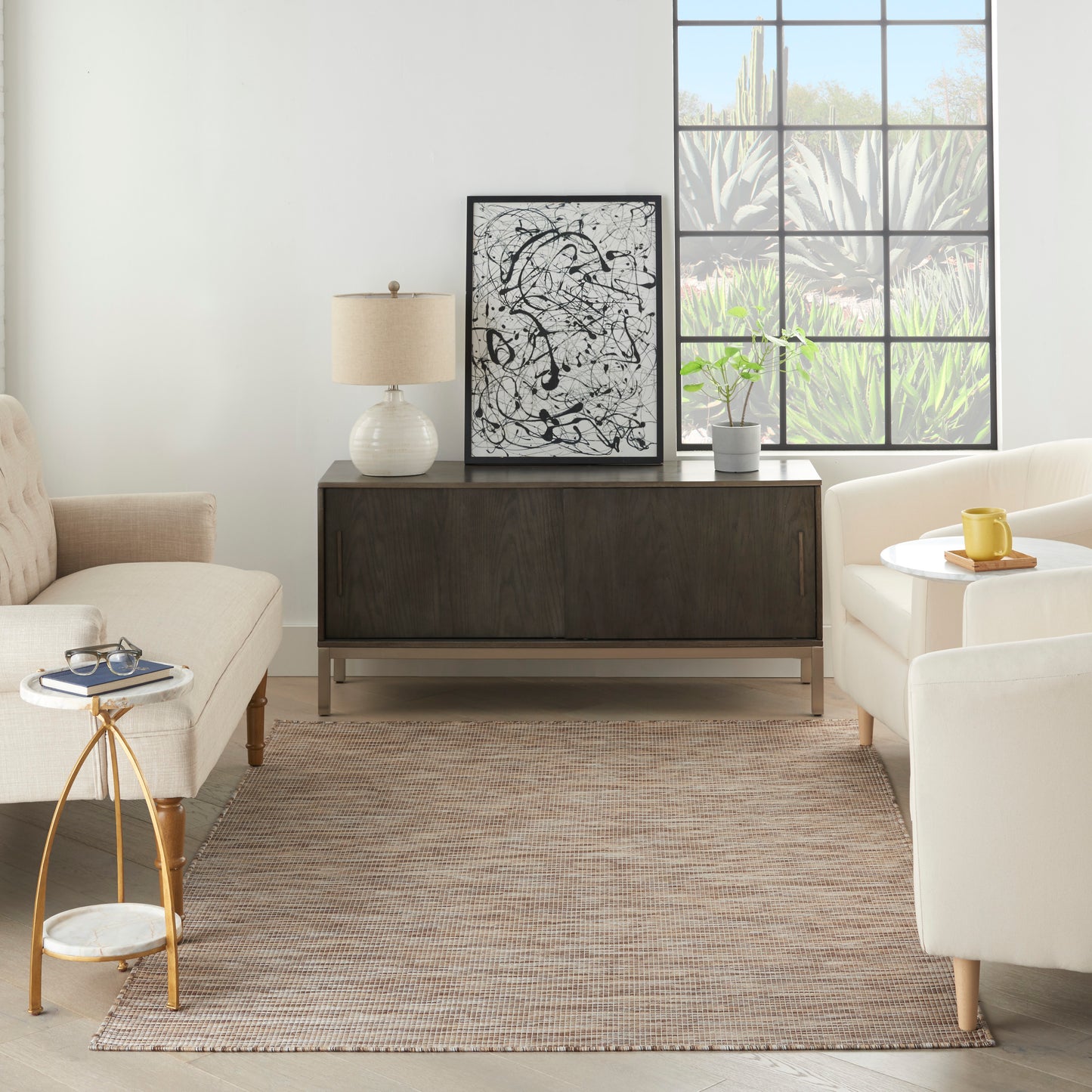 Nourison Positano 4' x 6' Beige Modern Rug