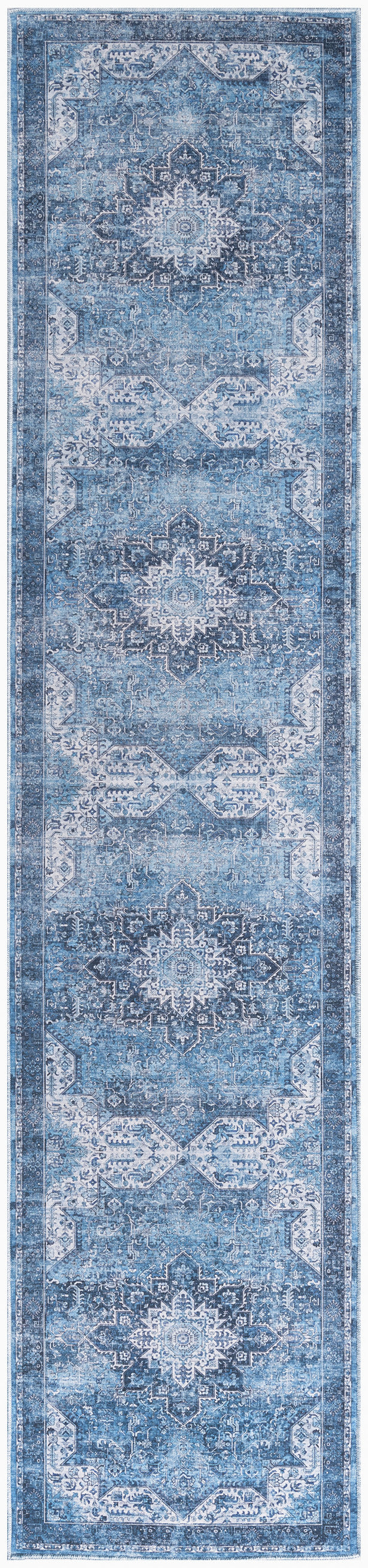 Nourison Nourison Washables 2'2" x 8' Blue Vintage Indoor Rug