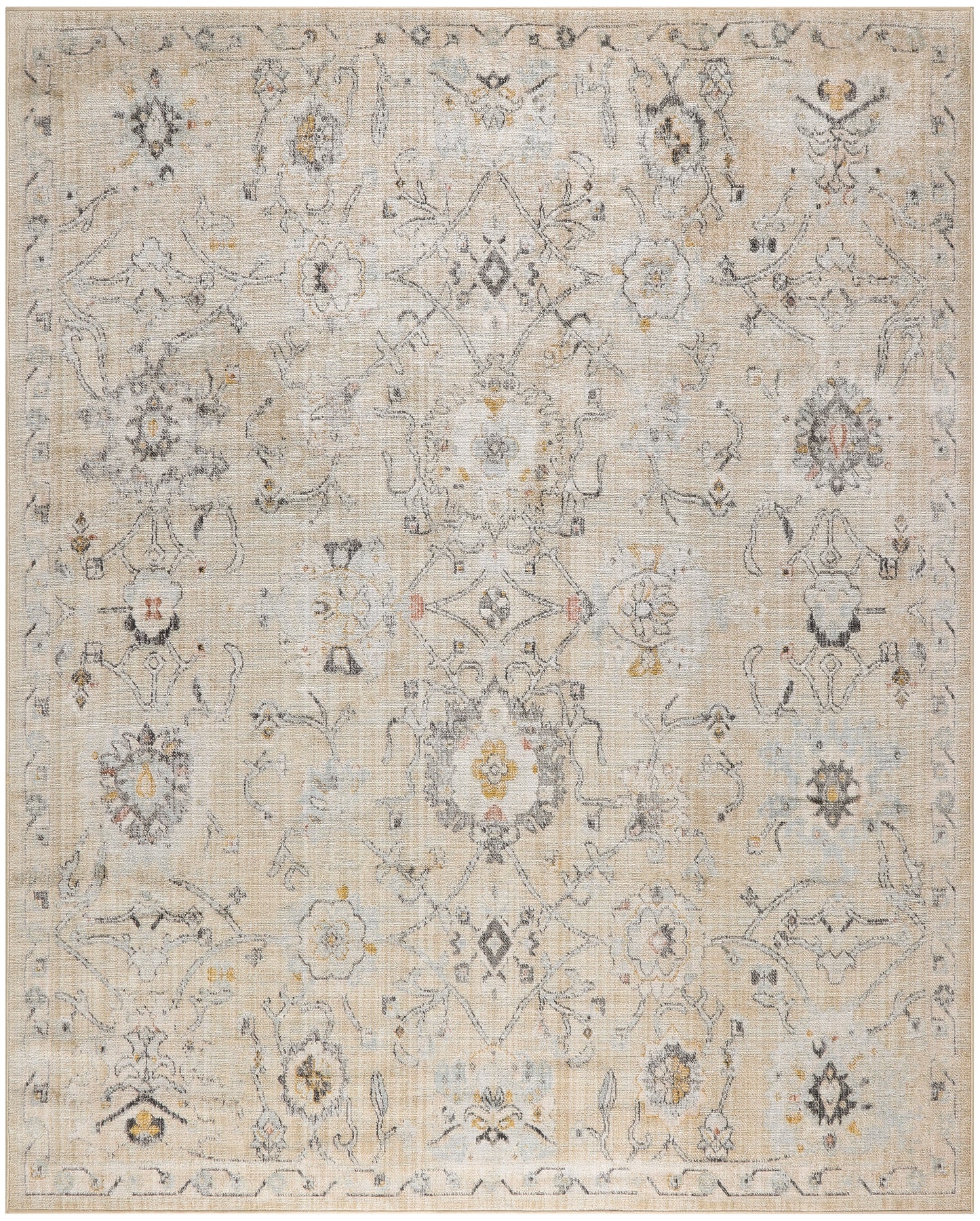 Nourison Oushak Home 8' x 9'10" Cream Vintage Indoor Rug