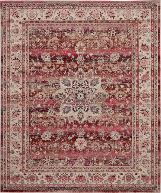 Nourison Vintage Kashan 8'10" x 11'10" Red Vintage Indoor Rug