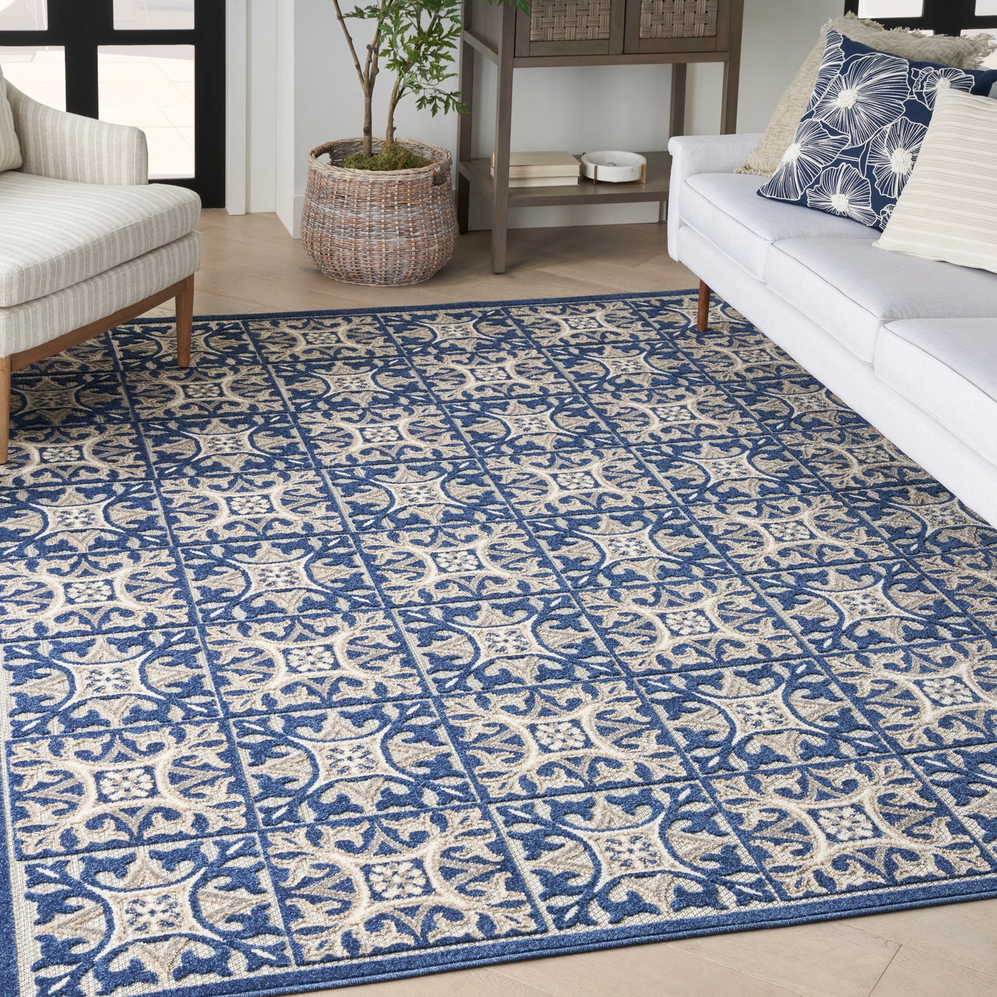 Nourison Aloha 9' x 12' Blue Contemporary Rug