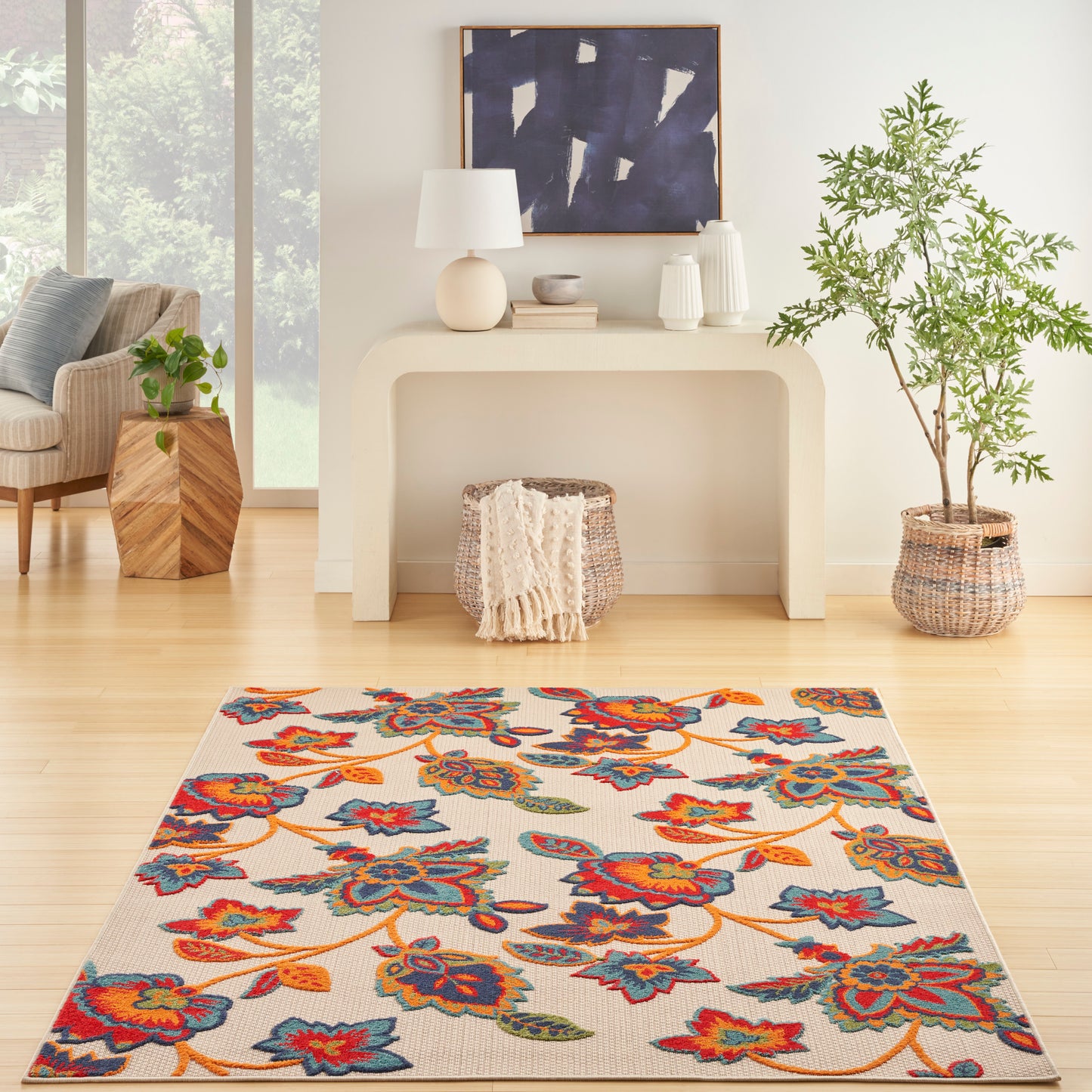 Nourison Aloha 3'6" x 5'6" Multicolor Contemporary Rug