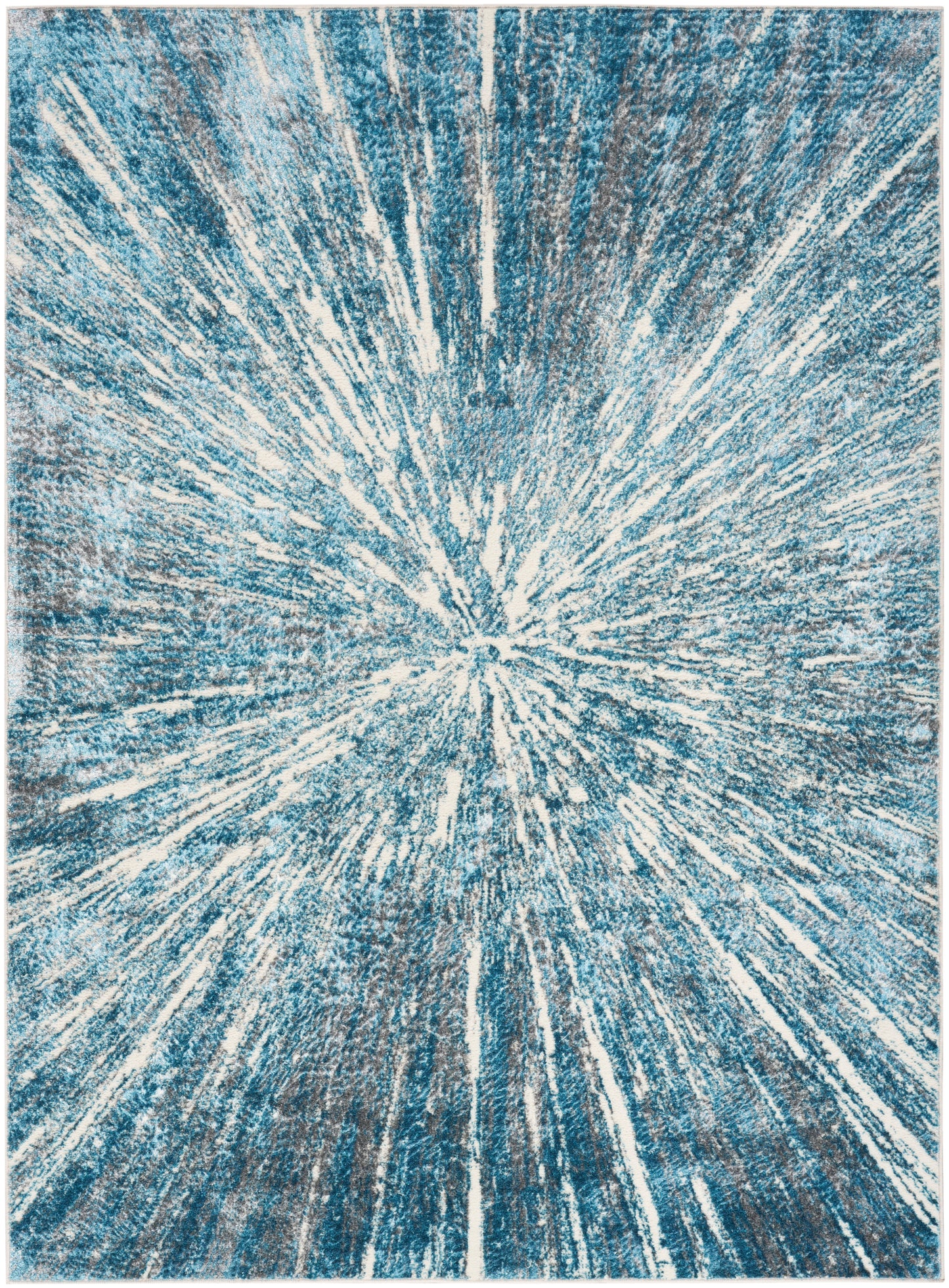 Nourison Ambiance 3'11" x 5'11" Blue Silver Modern Indoor Rug