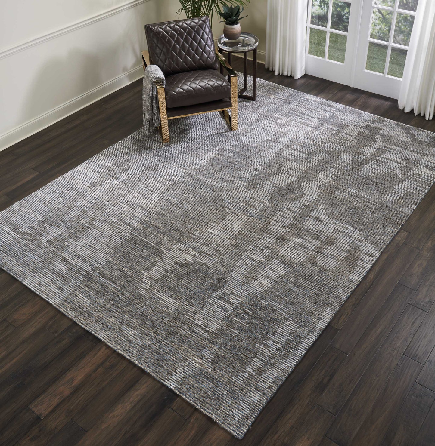 Nourison Ellora 9'9" x 13'9" Slate Modern Indoor Rug