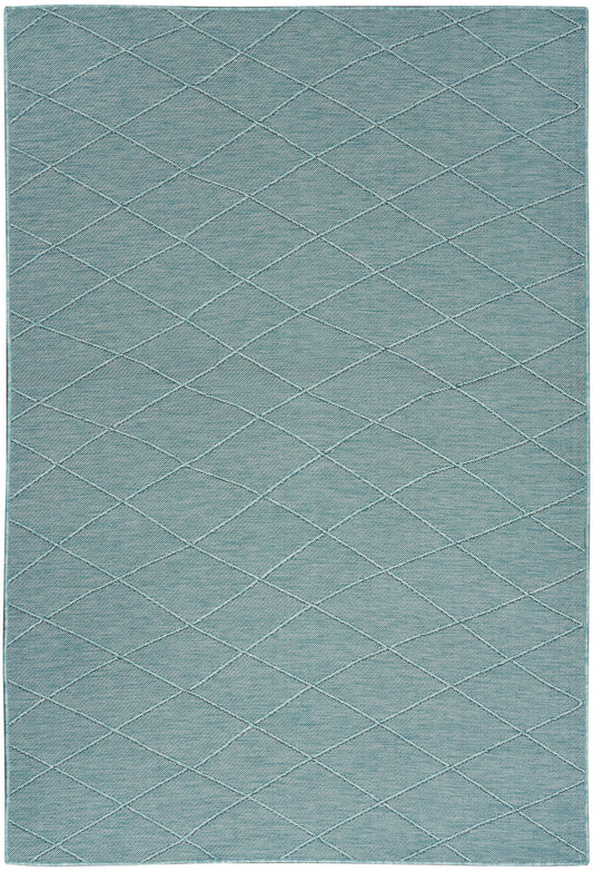 Nourison Washable Solutions 6' x 9' Aqua Modern Rug