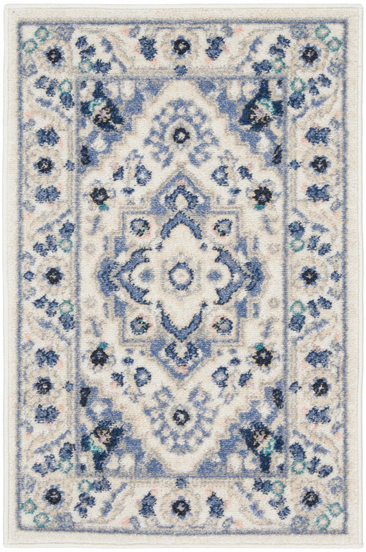 Nourison Passion 1'10" x 2'10" Ivory Grey Bohemian Indoor Rug