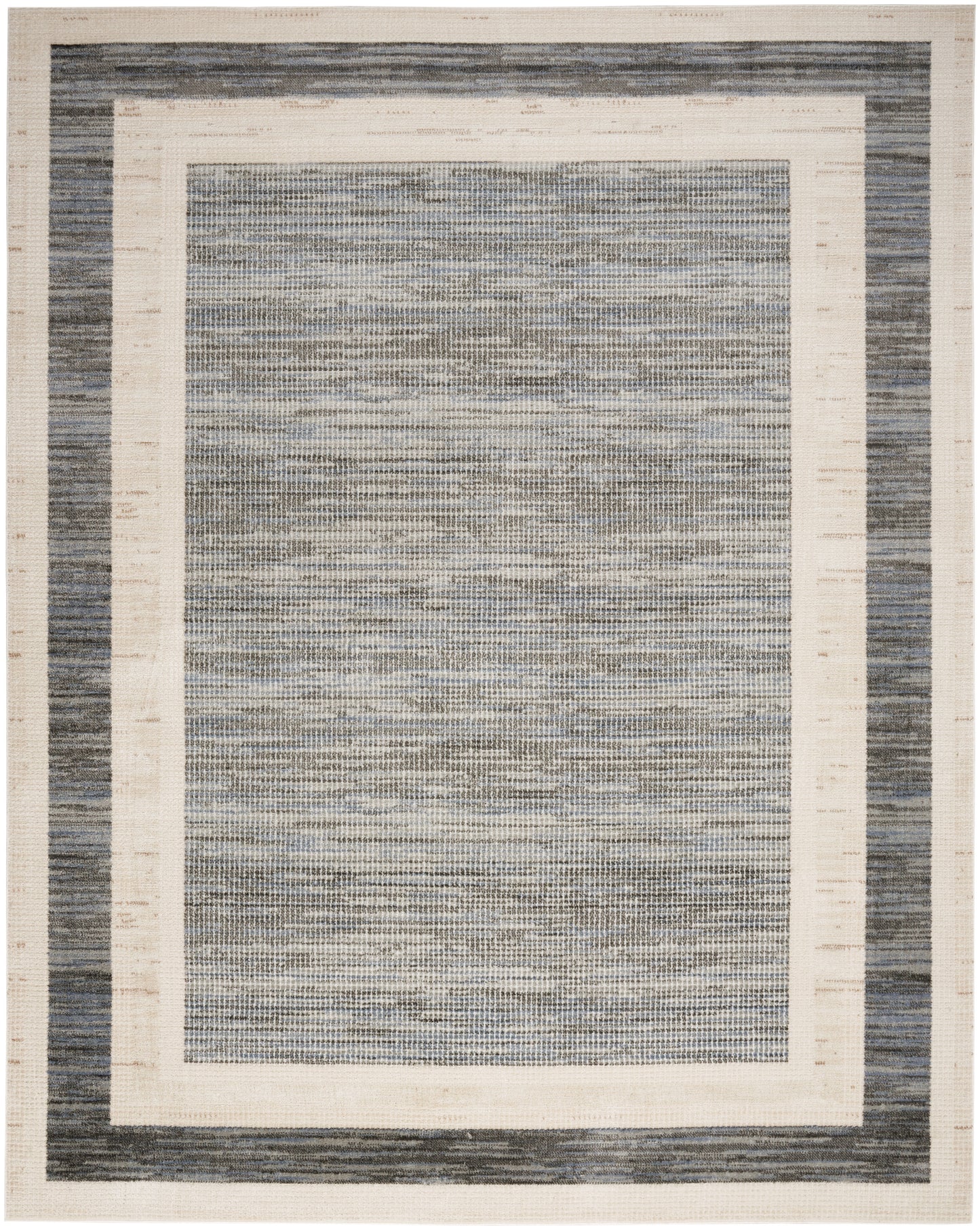 Nourison Serenity Home 7'10" x 9'10" Grey Ivory Modern Indoor Rug