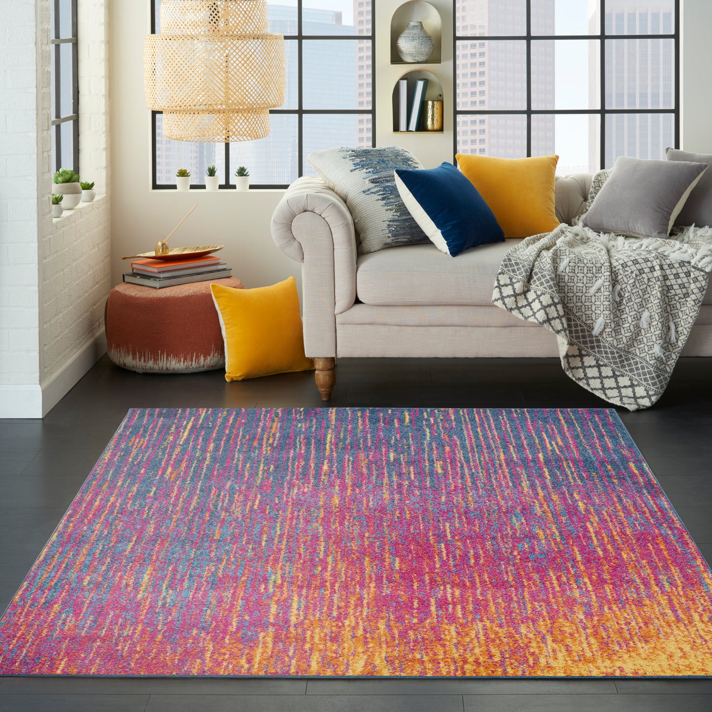 Nourison Passion 5'3" x 7'3" Multicolor Modern Indoor Rug