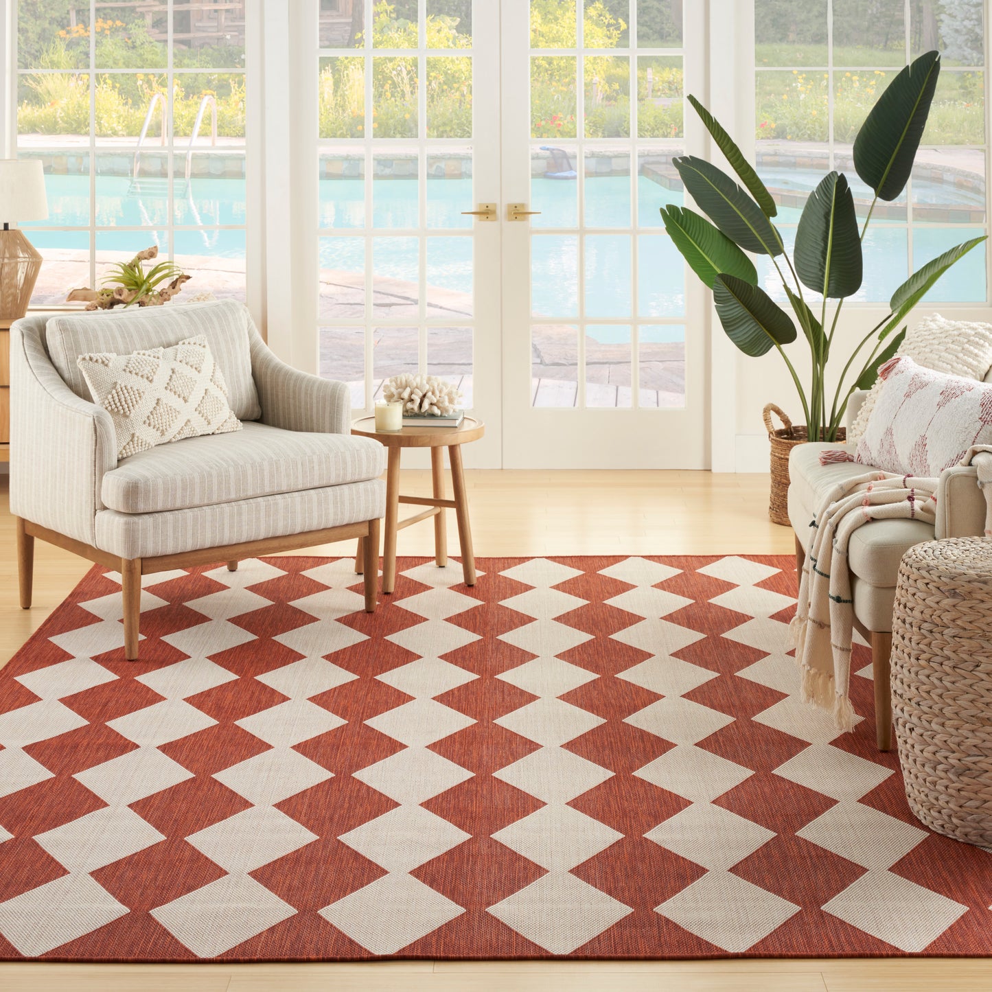 Nourison Positano 8' x 10' Terracotta Modern Rug