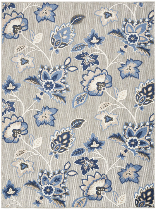 Nourison Aloha 3'6" x 5'6" Blue Grey Contemporary Rug