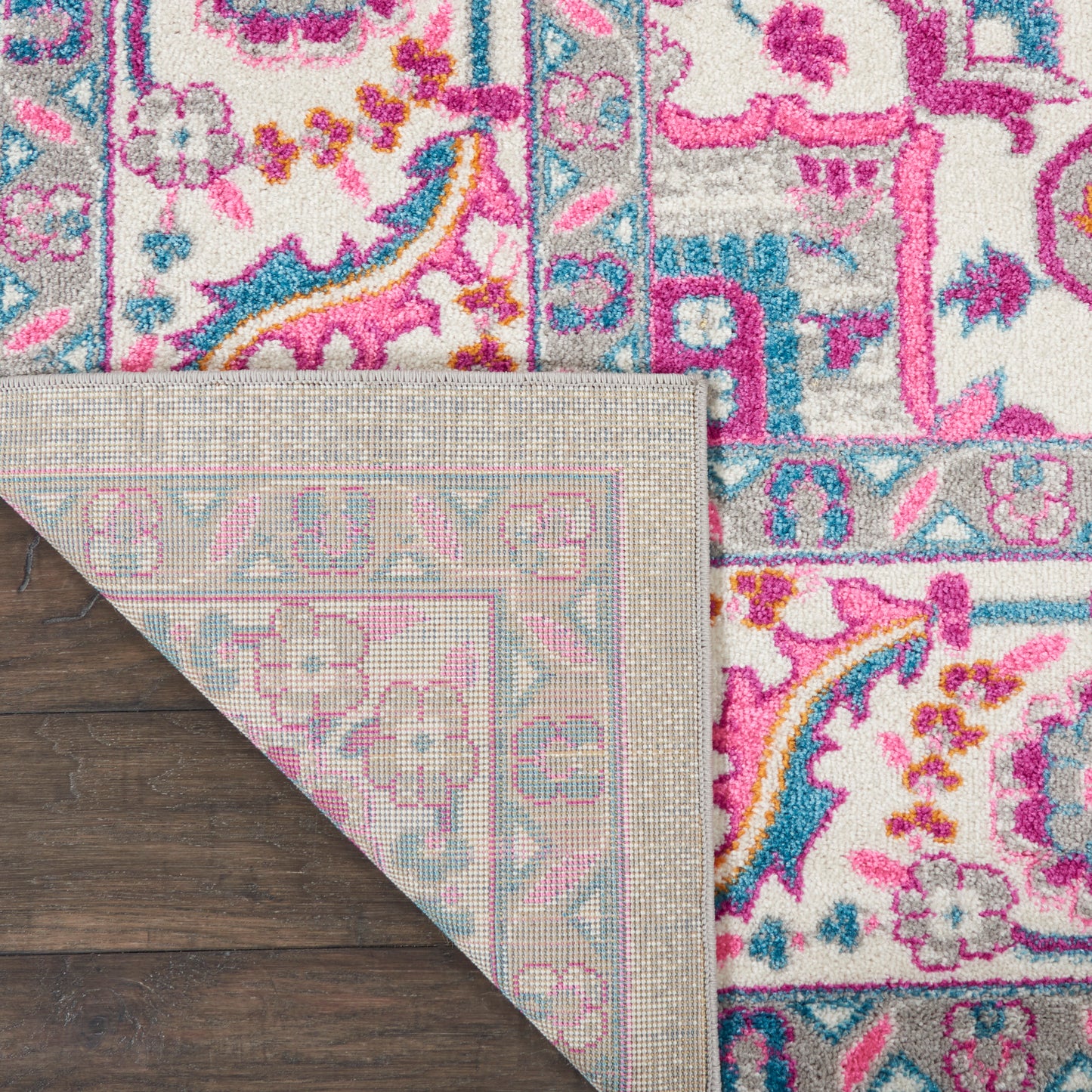 Nourison Passion 9' x 12' Light Grey/Pink Bohemian Indoor Rug