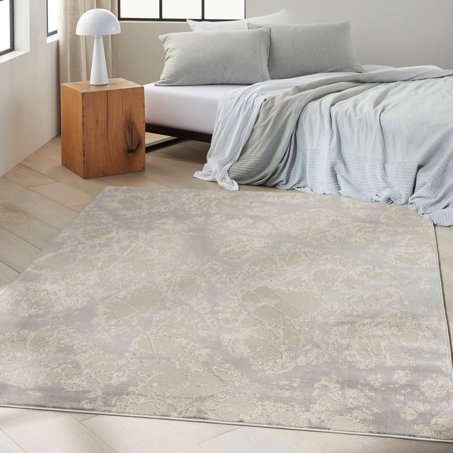 Calvin Klein CK011 Verdant 7'10" x 9'10" Grey Beige Modern Indoor Rug