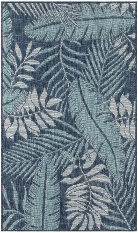 Nourison Garden Oasis 3' x 5' Navy Tropical Rug