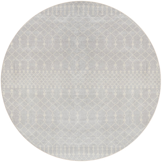 Nourison Astra Machine Washable 4' x Round Grey Bohemian Indoor Rug