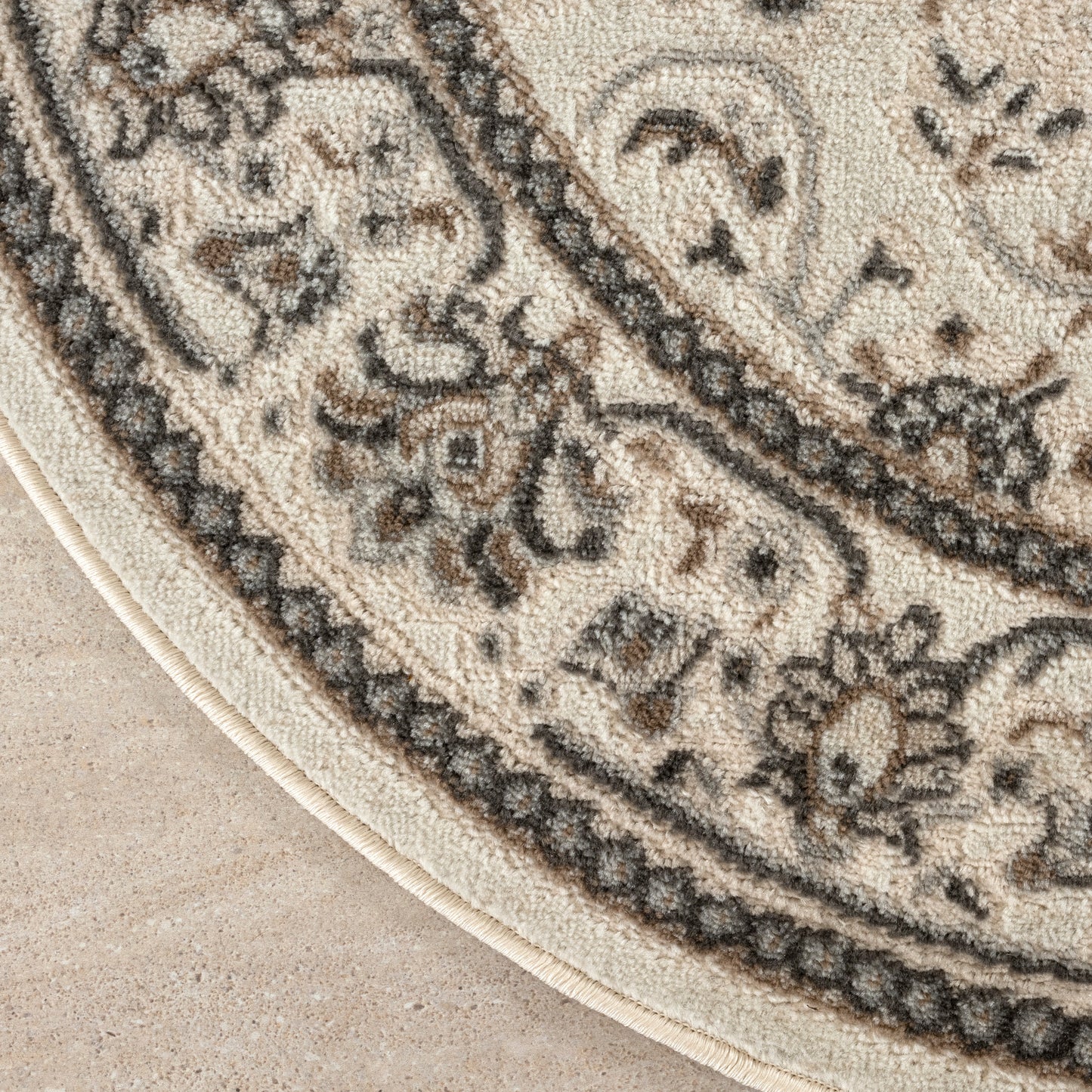 Nourison Serenity Home 8' x Round Ivory Mocha Vintage Indoor Rug