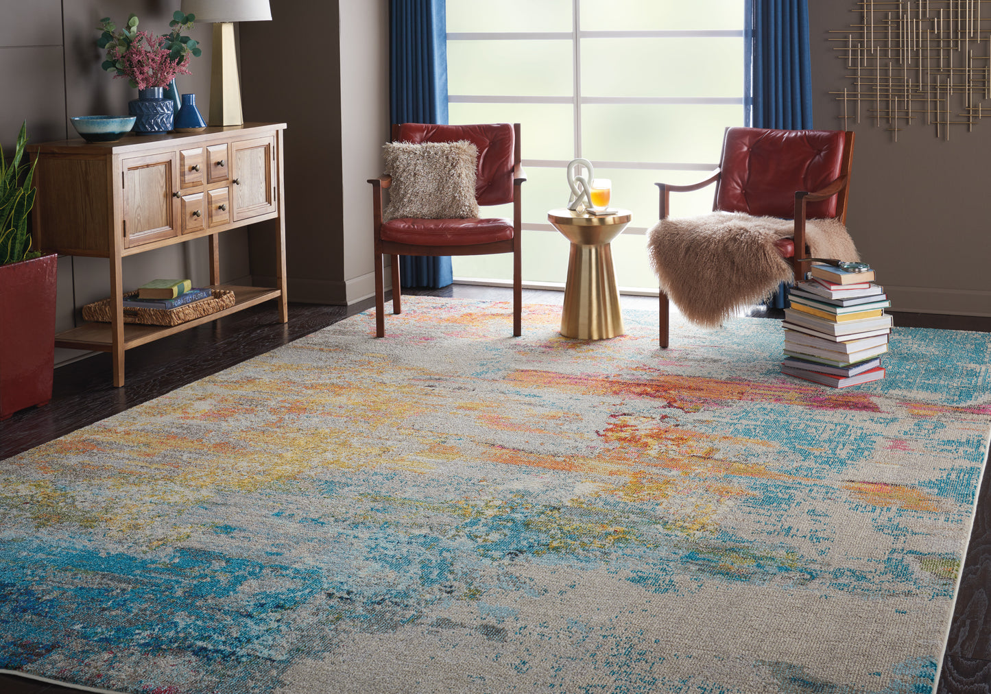 Nourison Celestial 7' x 10' Sealife Modern Indoor Rug