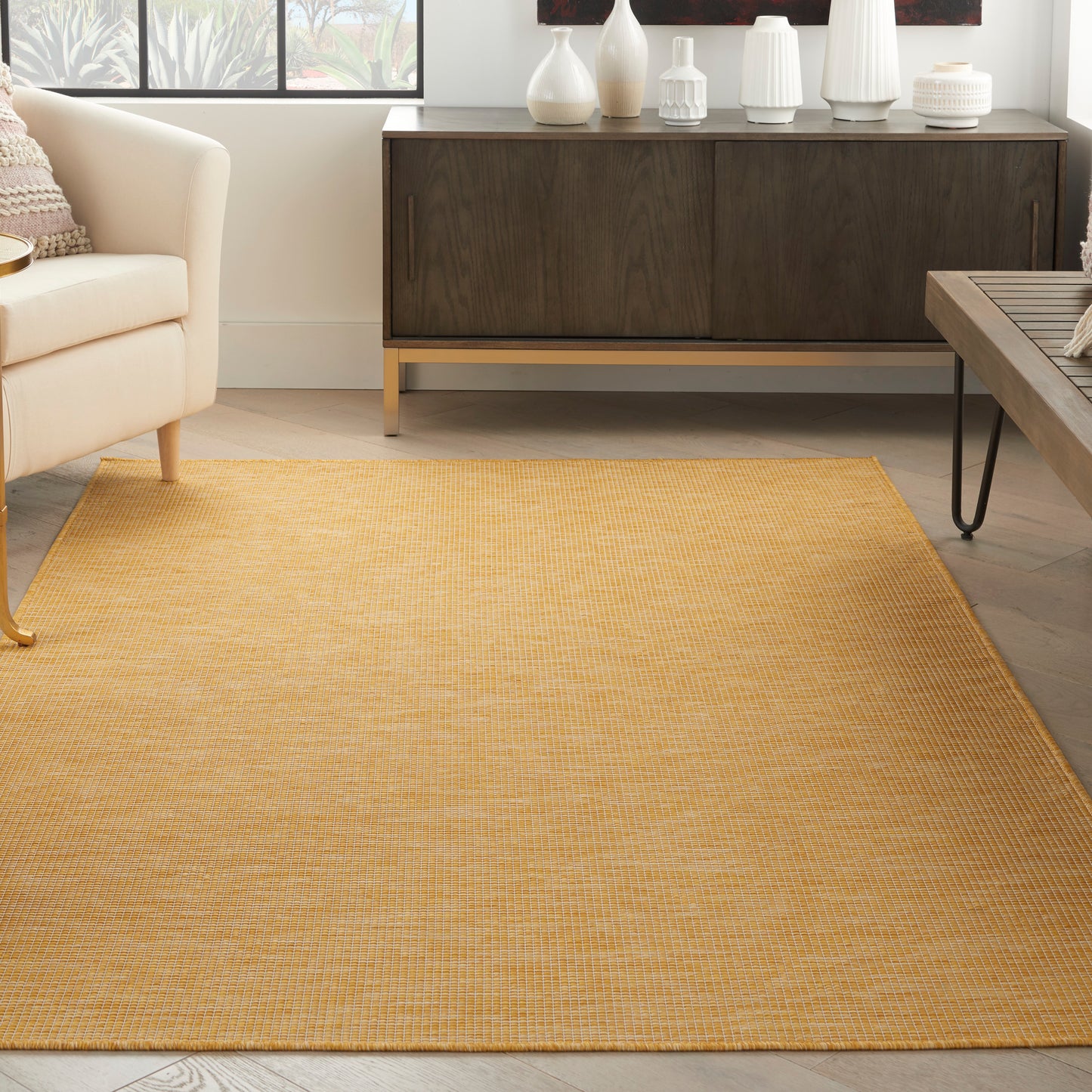 Nourison Positano 4' x 6' Yellow Modern Rug