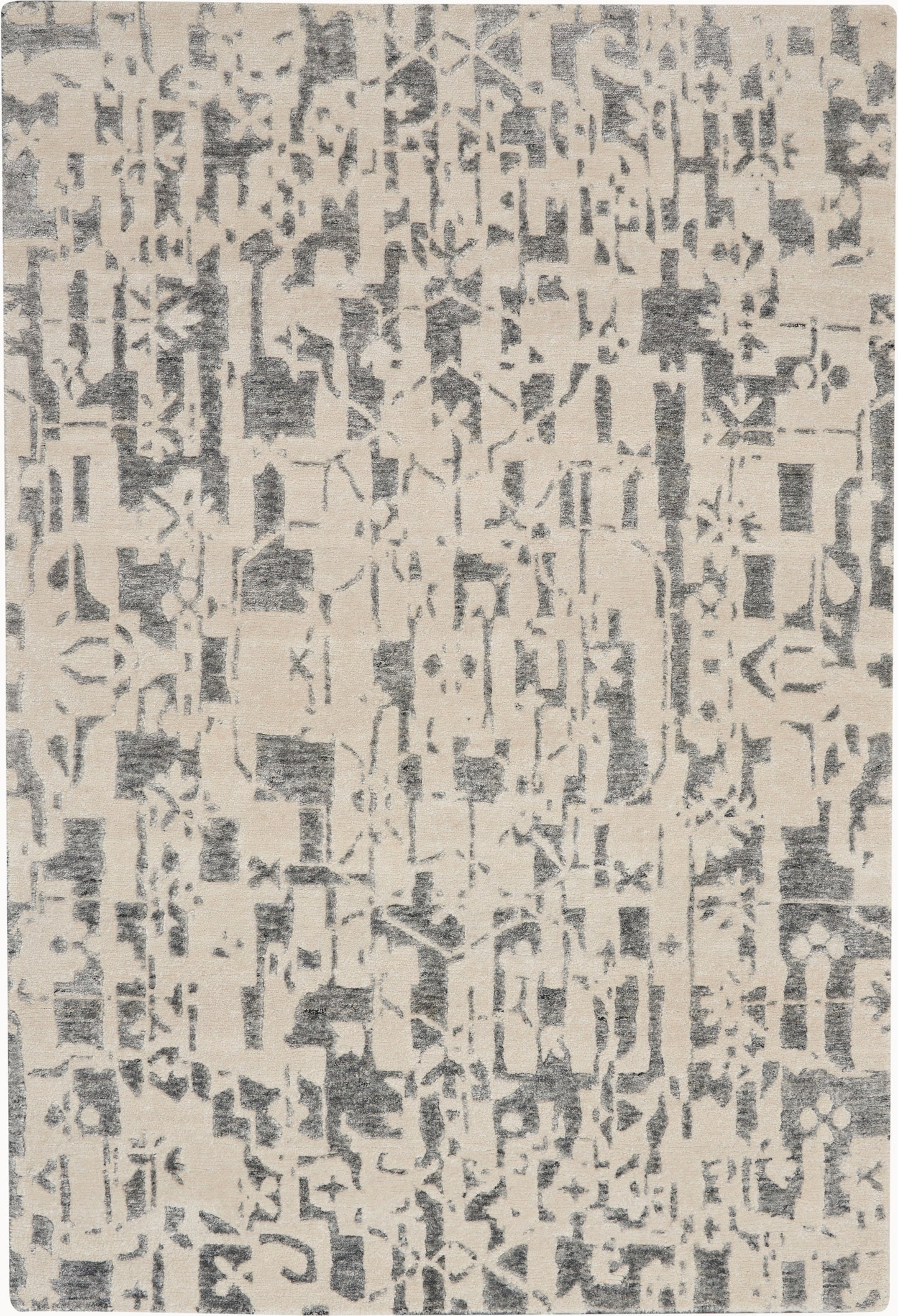 Nourison Silk Shadows 3'9" x 5'9" Ivory Grey Modern Indoor Rug