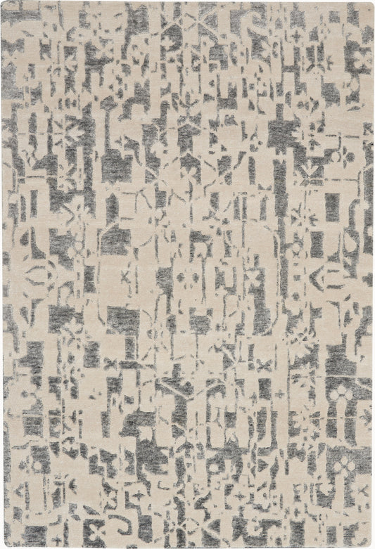 Nourison Silk Shadows 3'9" x 5'9" Ivory Grey Modern Indoor Rug